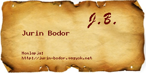 Jurin Bodor névjegykártya